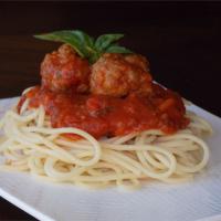 Healthier Italian Spaghetti Sauce with Meatballs image