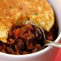 Beef and Black Bean Chili With Green Onion Corn Cakes image