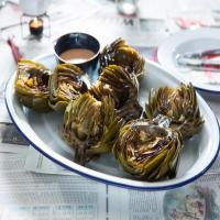 Grilled Artichokes with Honey-Chile Dipping Sauce_image