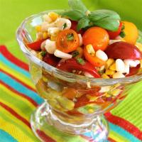 Tomato, Basil, and Corn Salad with Apple Cider Dressing_image