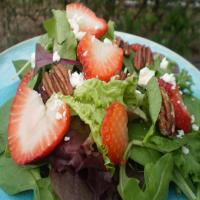 Mixed Lettuces With Strawberries, Goat Cheese and Pecans image