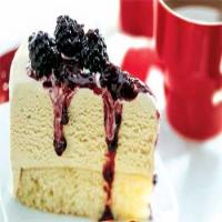 Malted Milk Ice Cream Cake with Blackberry Topping image