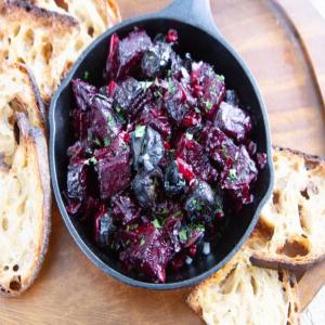 Roasted Beets with Snails on Toast image