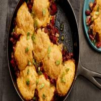 Sausage and Red Bean Skillet with Cornbread Biscuits image