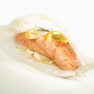 Mediterranean Salmon Cooked in Parchment image