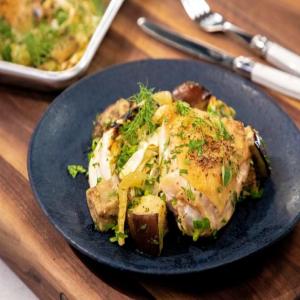 Keto Sheet Pan Chicken with Cabbage, Fennel and Eggplant_image