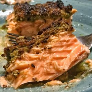 Pesto Crusted Salmon image