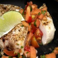 Quick Grilled Swordfish With Papaya Salsa image