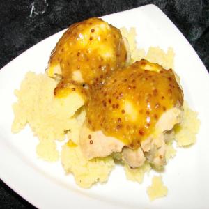Apricot-Dijon Mustard Chicken With Couscous_image