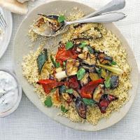 Moroccan roasted veg with tahini dressing image