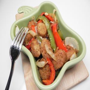 Air Fryer Beyond Meat Brats, Onions, and Peppers_image