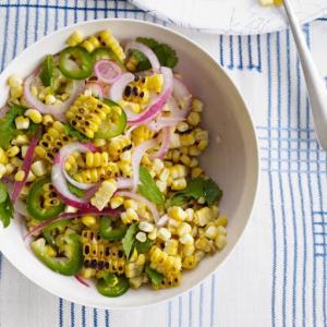 Charred Corn Salad with Mint, Parsley and Cilantro Recipe - (4.7/5) image