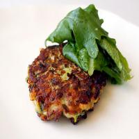 Leek, Potato and Zucchini Pancakes With Baby Lettuces image
