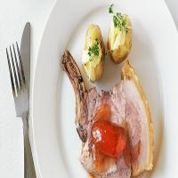 Standing pork roast with peach and rosemary jelly_image