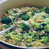 Whole-Wheat Orzo Salad with Broccoli-Pine Nut Pesto_image