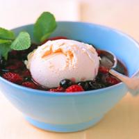 Stewed Berries with Ice Cream image