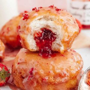 Strawberry Jelly Filled Biscuit Donuts_image