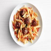 Penne with Vodka Sauce and Mini Meatballs image