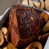 Sugarcane Baked Ham with Spiced Apples and Pears image