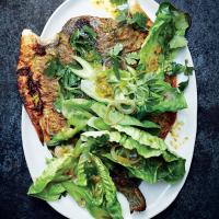 Butterflied Trout with Spicy Lettuce, Celery, and Herbs_image