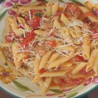 Pink Sauce With Sausage and Pine Nuts over Penne_image
