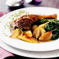 Braised Duck Legs with Shallots and Parsnips image