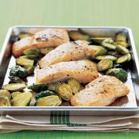 Easy Roasted Salmon with Brussels Sprouts image