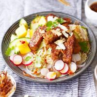 Sticky tempeh, mango & lime noodle salad image