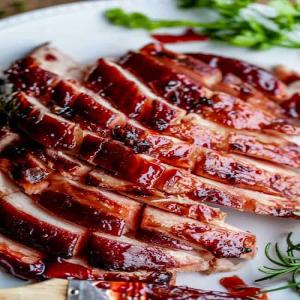 Baked Ham with Raspberry Chipotle Ham Glaze - The Food Charlatan_image