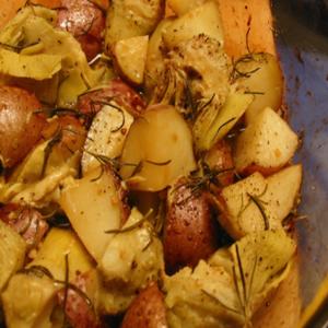 Roasted Artichokes & New Potatoes_image