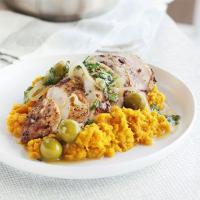 Moroccan chicken with sweet potato mash image