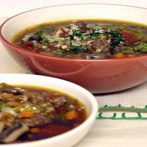 Rustic Farro Soup with Saugage and Mushrooms Recipe - (4/5)_image