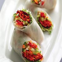Spring Rolls with Carrot-Ginger Dipping Sauce_image