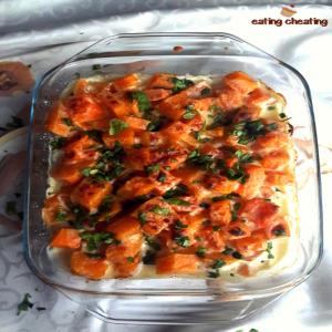 Baked Butternut Squash With Cheese and Heavy Cream_image