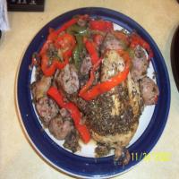 Chicken & Sausage with Mushrooms & Peppers image