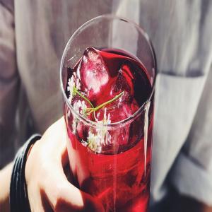 Mezcal Cocktail with Hibiscus and Cilantro_image