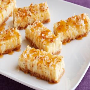 Coconut Cheesecake Squares with Caramel Topping_image