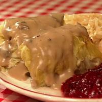 Veal in Savoy Cabbage with Mushroom Sauce_image