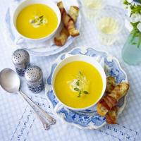 Roast carrot soup with pancetta croutons image