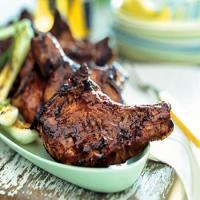 Grilled Pork Chops with Maple-Cranberry Glaze image