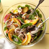 Spinach & Bacon Salad with Peaches image