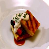 Grilled Pound Cake with Drunken Berries and Syllabub image