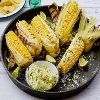 Grilled Corn on the Cob with Garlic Butter, Fresh Lime and Cotija Cheese_image