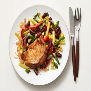 Pork Chops With Bean Salad_image