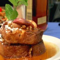 White Peach-Bourbon French Toast with White Peach-Pecan Maple Syrup_image