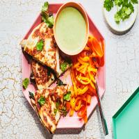 Chicken and Mushroom Quesadillas with Carrot and Mango Slaw image