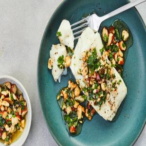 Oven-Steamed Fish With Mixed-Nut Salsa_image