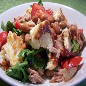 Tuna, Haloumi & Borlotti Bean Salad image
