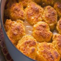 Porky Pot Pie with Cheesy Drop Biscuits image