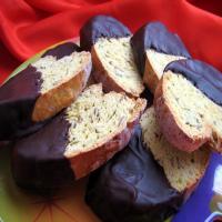 Chocolate Dipped Almond Anise Biscotti_image